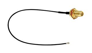 MULTICOMP PRO MP005946 RF Coaxial Cable Assembly, 1.37mm, IP67 RP SMA B/H Jack -R/A MHF4 Plug, 100mm
