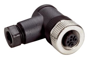 SICK DOS-1204-W Sensor Connector, M12, Female, 4 Positions, Screw Socket, Right Angle Cable Mount